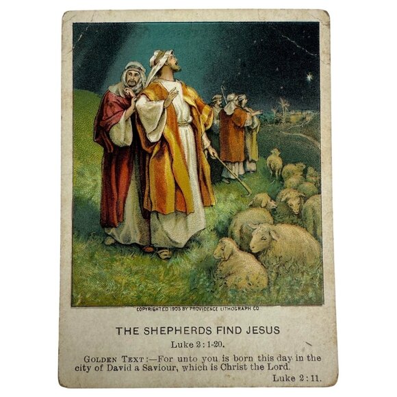 1906 Harris Jones & Co Little Bible Lesson Picture Cards Vol 18 No 1 Antique VTG - Picture 4 of 7